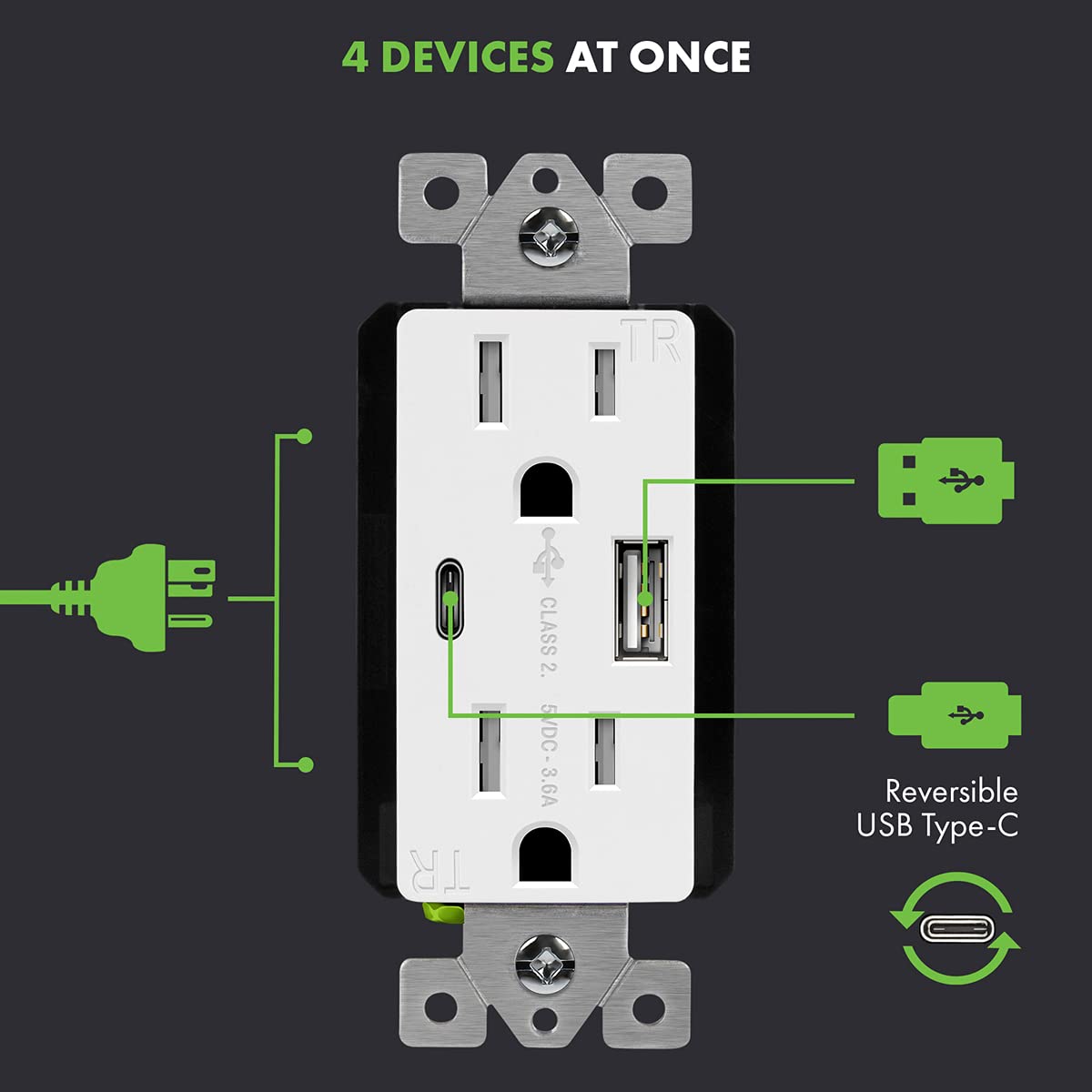 TOPGREENER USB Outlet TheSameInfinity